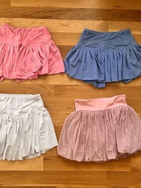 Lot of 4 athletic Skirt Set — Pink, Blue, White, Blush